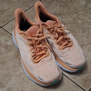 Hoka Women's Peach and Orange Athletic Shoes